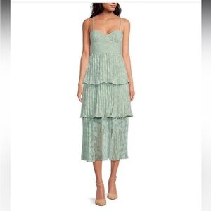 NWT Gianni Bini Esme 3Tiered Clipped Chiffon Sweetheart Neck Dress